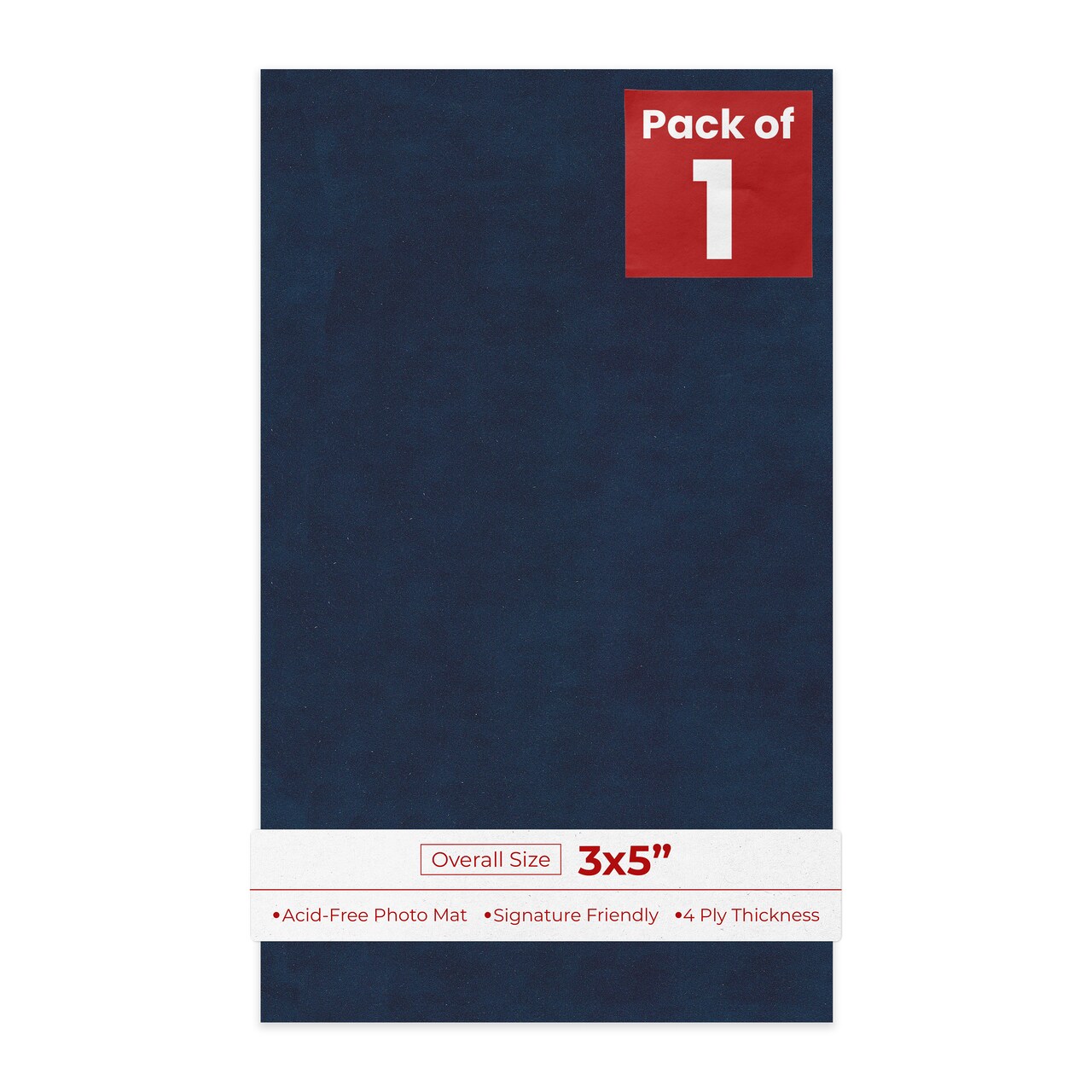 Navy Suede 3x5 Inch Uncut Mat Board - Blank Sheets, No Opening